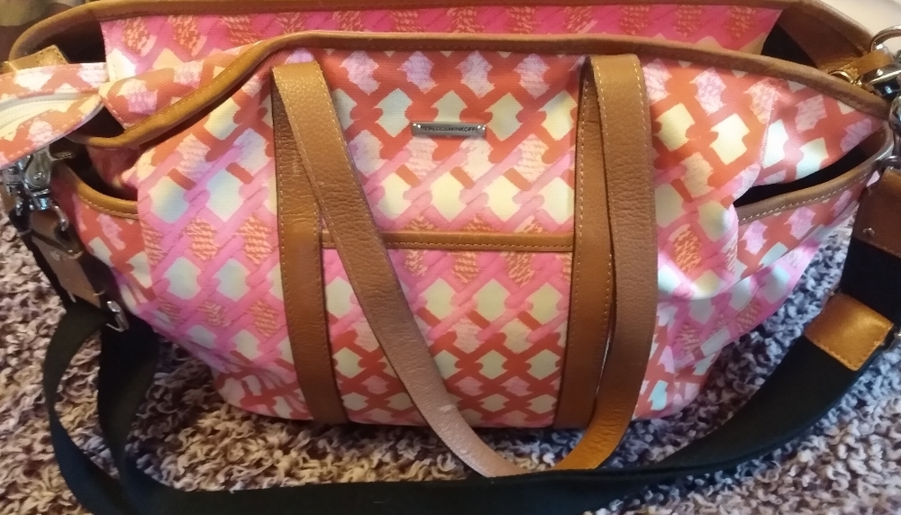 Rebecca Minkoff orange & pink diaper bag 🚼🍼 - Picture 1 of 7